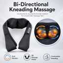 brenzo Neck and Shoulder Massager with Heat, Black | 4D Kneading Nodes, 3 Speed Settings, Soothing Warmth, Fits Neck, Shoulders, Back, Waist and Legs