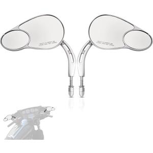 WOWTK Rearview Mirrors,Split Vision Mirrors for Harley 1982-2025 Most Models Road King Street Glide Road Glide Softail Iron 1200 Iron 883 Deluxe Fat Boy Sport Glide XG750 XG500,Chrome
