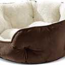 Asvin Small Dog Bed for Small Dogs, Cat Beds for Indoor Cats, Pet Bed for Puppy and Kitty, Extra Soft & Machine Washable with Anti-Slip & Water-Resistant Oxford Bottom, Brown, 20 inches