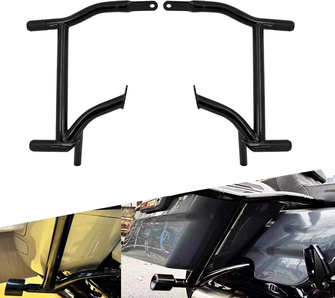 Saddle Bag Guards Crash Bars Tip Over Saddlebag Crash Bar Fit for Harley Electra Glide FLHT Street Glide FLHX Road Glide FLTRX Road King FLHR Ultra Limited CVO 2009-2025 Heavy-Duty Steel