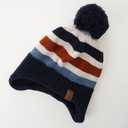 LMLALML Boys Winter Hat Earflap Knitted Beanie for Kids Warm Fleece Lined Thicken Hat for Baby (3-5T, Colorstripe-set)