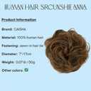CAISHA 100% HUMAN HAIR Scrunchie Hair Piece Updo Braid Hair Scrunchy Messy Bun Brown Mix H312l  brown mix #4H30 H312l