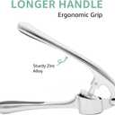 Garlic Press Crusher & Mincer Easy Squeeze Ergonomic Handle, Heavy Duty Zinc Alloy, Dishwasher Safe, Includes Peeler & Cleaning Brush Garlic Ginger Crusher Tool (Imperial Silver)