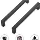Ravinte 5 Pack 6-1/4 Inch Square Cabinet Handles - Matte Black Stainless Steel Drawer Pulls - Kitchen Hardware