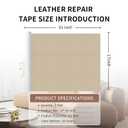 Leather Repair Patch Tape, Light Beige 17 x 61 Inches Self Adhesive Leather Repair Kit for Furniture, Car Seat,Vinyl Leather Repair Kit for Office Chairs, Bags, Luggage