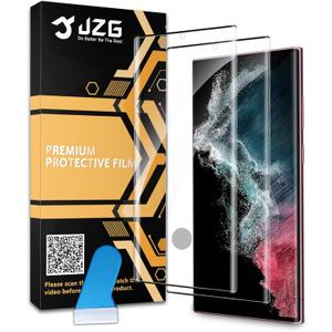 JZG 2 Pack for Galaxy S22 Ultra Screen Protector Tempered Glass, No Camera Lens Protector, Fingerprint Unlock, Anti-Shock, Bubble Free, Case Friendly