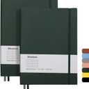 B5 College Ruled Notebooks - 2 Pack B5 Large Journal Notebooks with 376 Numbered Pages,100gsm Thick Lined Paper,Soft PU Leather Cover,7.6 X 10 inch(GREEN)
