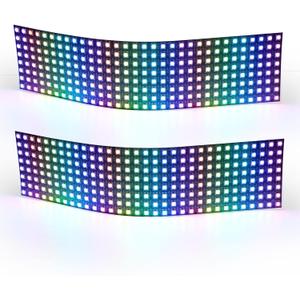 2-Pack 8x32 Led Matrix Panel, Ws2812b Led Matrix with Built-in IC for DIY Lighting Projects, Custom Text, Patterns, Video Display, Individual Pixel Control, Indoor LED Screen Display