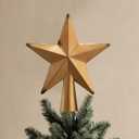 Brass Mini Star Christmas Tree Topper 4 Inch Gold Treetop Christmas Decor Metal Rustic Xmas Decorative Holiday Ornament Handmade Vintage Decoration Gifts for Women