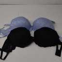 Smart & Sexy Women's Signature Lace Push-Up Bra-Perfect for Seeking Effortless Style and Comfort, Mineral Water/Black Hue, (38) 38D