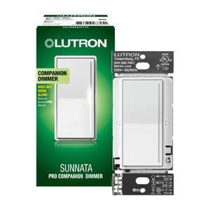 Lutron Sunnata Companion Dimmer Switch, only for use with Sunnata Pro LED+ Dimmer Switches, ST-RD-WH, White