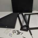 Corner Bread Box for Kitchen Counter, Bamboo Wood Black Bread Box, Large Capacity Bread Storage Bin with Acrylic Wavy Door Panel (Black, Meduim) (Medium)