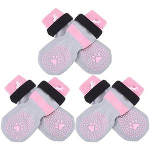 EXPAWLORER Anti Slip Dog Socks to Prevent Licking Paws,Winter Dog Boots & Paw Protectors,Dog Booties for Hardwood Floors with Grippers,Dog Shoes for Hot/Cold Pavement Dog M