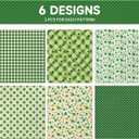 NinkyNonk 12 Sheets Retro Shamrock Gifts Wrapping Paper, 20 x 27in Watercolor Clover Plaids Coins Patterns Gift Wrap Paper for St. Patrick's Day Irish Party Supplies