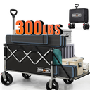 Overmont 200L Foldable Wagon Cart - 49.2" Extended Heavy Duty Collapsible Folding Utility Wagon with All-Terrain Big Wheels for Outdoor Camping Sports Garden Beach Grocery - 300lbs Support