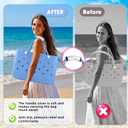 Strap Wrap for Bogg Bag Accessories, Adjustable Shoulder Crossbody Long Strap with Handle Wrap for XL Medium Bog Bag Simply Southern Beach Rubber Tote Bags -White
