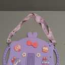 for Samsung Galaxy Tab A9 Plus Case for Kids Girls with Adjustable Shoulder Straps Handle Rabbit Soft Silicone Tablet Cover for Galaxy Tab A9+ 11'' 2023 (Purple)