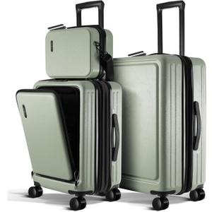 TRAVELARIM Luggage Sets 3 Piece, 20 Inch Carry on Luggage and 24 Inch Suitcases with Wheels Spinner, Durable Hard Shell Suitcase Set, Expandable Travel Suitcase, Sage Green