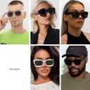 GFUIARA Trendy Square Sunglasses for Men Women Fashion Thick Rectangle Sun Glasses UV Protection Shades Designer Style (Black)