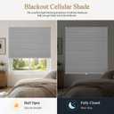 SERLMWNT No Drill Cordless Blackout Cellular Shades,58"W x 64"H,Grey
