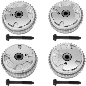 4pcs Variable Valve Timing Cam Phaser VVT Camshaft Sprocket Intake Exhaust Gear with Bolt Compatible with Cadillac ATS CTS STS Chevy Impala Buick GMC Acadia 3.0L 3.6L Replace# 12626160 12626161 12614464