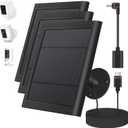 Solar Panel for Ring Camera, 3 Pack 4W Solar Charger Compatible with Ring Spotlight &All-New Stick Up Outdoor Cam Battery, 10ft Long Cable with USB-C to Rings Barrel Plug Adapter (Black)