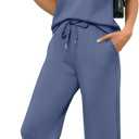 SAMPEEL Two Piece Sets for Women Summer Vacation Outfits Cap Sleeve Tops Lounge Matching Sets Clothing Beach Fashion Clothes (Small, Blue)