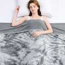 Topcee Cooling Throw Blanket for Night Sweats Decorative Tie Dye, Absorbs Heat to Keep Cool on Warm Nights, Q-Max 0.5 Cooling Blankets for Hot Sleepers, Cool Lightweight Sofa Throw Blanket (50"x70") (01-grey Watercolor)