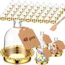Baderke 48 Pack 4" Gold Crown Jar Candy Container Favors with Dome for Wedding, Bridal Shower, Baby Shower, Birthday, Candy Jars Decorations