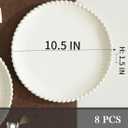 10.5" Ceramic Dinner Plates Set of 8, Catering Round Dining Plates, Large Salad Plate, White Porcelain Kitchen Plate for Pizza, Steak, Microwave and Dishwasher Safe