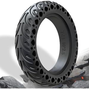 GLDYTIMES 60/70-6.5 Solid Tire, 10x2.5 Tubeless Tyre Replacement for Segway Ninebot Max G30P G30LP Gotrax G5 G6 Hiboy Titan Pro MAX3 Electric Scooter, 10x2.50-6.5 10 Inch Honeycomb Front Rear Wheels