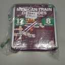 Queensell Mexican Train Dominoes Set with 8 Holders - Wooden Hub and Tiles Holders - Double 12 Tiles with Dots (D12 + 8 Holders)