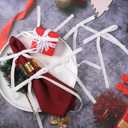 3 x 48 Pcs Glitter Velvet Bows for Valentine's Day Decorations Sparkle Valentine Bow for Gift Wrapping 5 x 7 Inch Premade Twist Tie Velvet Bows Ribbon Ornament 3/8'' Wide for Wreaths Decor(White)