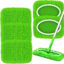 5PCS Microfiber Wet and Dry Sweeping Mop Pads, Compatible with Swiffer Sweeper, Chenille Washable Swiffer Mop Pads, Reusable Mopping Refills for Hardwood Floor(Green 5PCS)