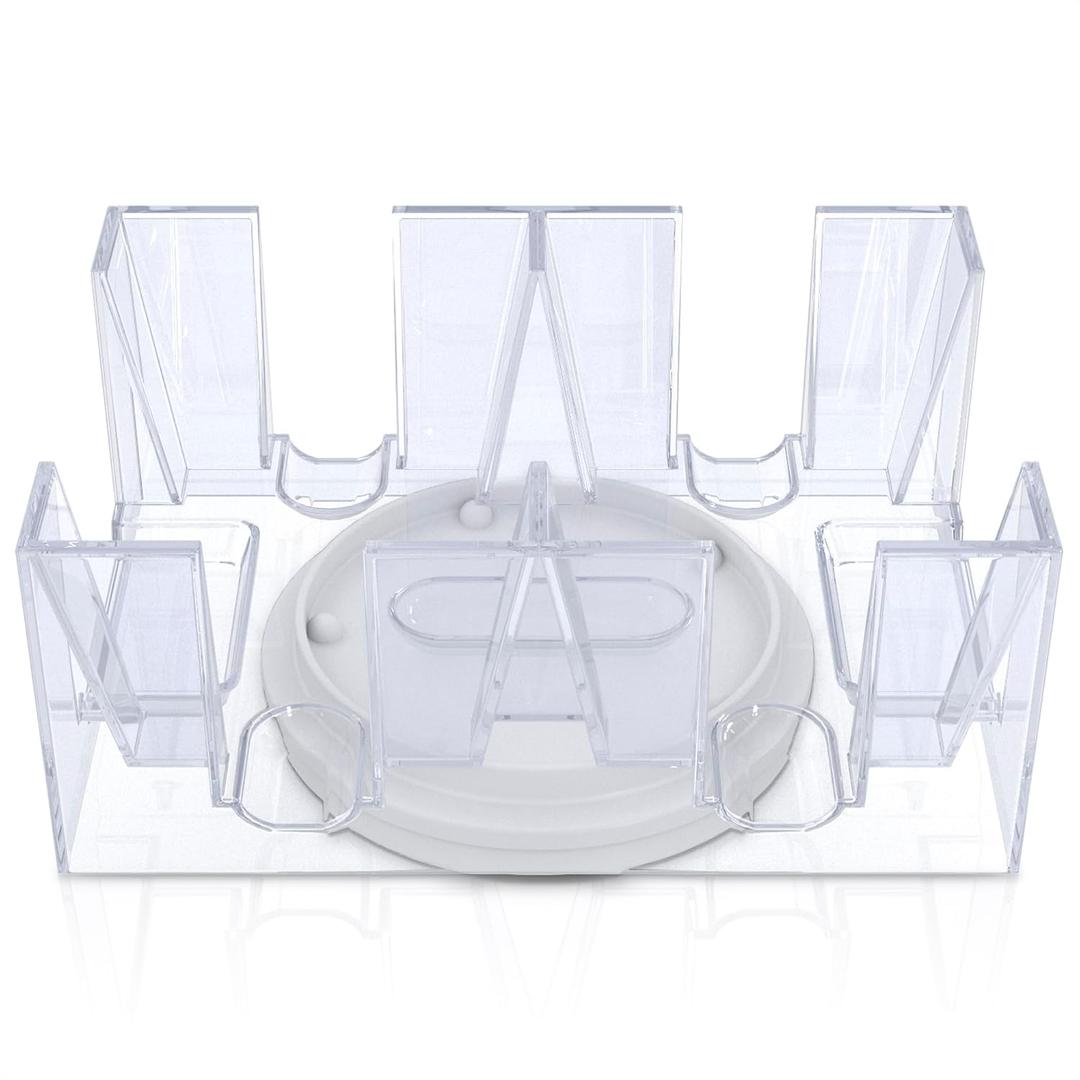 Canasta Card Holder - 6 Deck Plastic Revolving Card Game Holder Playing Cards Tray Rotating 360 Organizes Multiple Decks for Canasta, Poker and More | Lightweight, Durable with Smooth Rotation