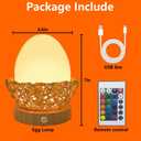 Egg Night Light for Kids,Rechargeable Bedside Lamp Remote & Touch Control Portable Nursery Night Light with 16 Colors Changing Mode for Baby Kids Nursery Bedroom Camping, Easter Christmas Themed Gifts