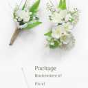 Rinlong Lily of the Valley Corsage and Boutonniere Set Wrist Corsage & Groom Boutonniere for Men Artificial Flowers for Wedding, Prom, Homecoming