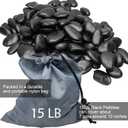 Black River Rocks - Large Polished Black Pebbles for Plants & Garden Decorative Stones, 1-2 Inch, 15 Pound