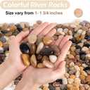 GASPRO 15lb Natural River Rocks Decorative Rocks for Plants and Garden Landscaping, Polished River Stone for Outdoor Decor, 1-1 3/4 Inch