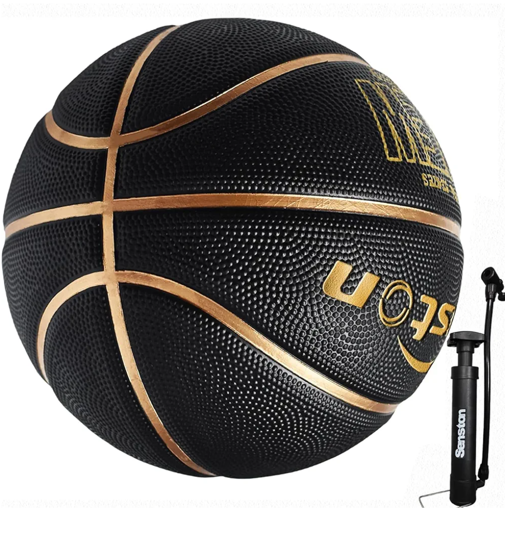 Senston 29.5'' Basketball Outdoor Indoor Rubber Basketball Ball Official Size 7 Basket Ball with Pump