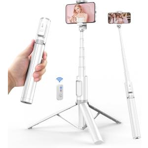 Selfie Stick Tripod - Tripod for iPhone with Remote, Lightweight Phone Stand for Android, Extendable Phone Tripods Stand Compatible with All Cell Phones for Video Recording/Photo/Live Stream/Vlog