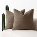 MIULEE 18x18 Inch Decorative Pillow Covers for Couch Bed Set of 2 Textured Boucle Neutral Throw Pillows Dark Brown Accent Solid Cushion Pillowcase Cozy Soft Sofa Livingroom Home Decor