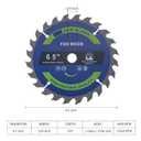 3pcs Circular Saw Blade - [6 1/2-inch x 24 Teeth x 5/8-inch Arbor] Circular Cutting Blade with 5/8" to 3/8" Washer Adapter for Woodworking Plastic Use, 0.06-inch Kerf