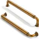 2 Pack 8 inch(203mm) Center to Center Antique Brass Cabinet Pulls Solid Cabinet Hardware Heavy-Duty Drawer Handles Kitchen Cabinet Pulls Drawer Kitchen Cabinet Hardware