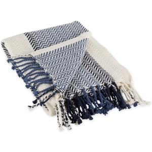 DII Striped Throw Collection Herringbone, 50x60, Navy