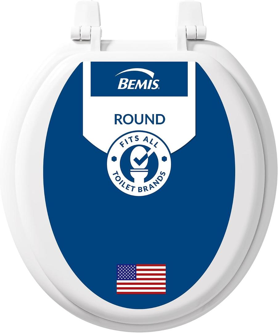 Bemis 400TTA Economy Durable Wood Toilet Seat, Made in USA, Round, White