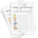 Baby Shower Emoji Pictionary Game, Baby Shower Games for Boy or Girl, 50 Cards, Minimalist