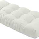 Bench Cushion 39 inches,Indoor/Outdoor Non-Slip Tufted Cushions, Premium Waterproof Linen, Soft Piano Sofa Cushions, High-Density Memory Foam(White-39x19 x 4 in)