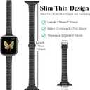 MioHHR Slim Metal Band Compatible with Apple Watch Band 42mm(Series 11 10) 41mm(Series 9 8 7) 40mm(Series 6 5 4 SE3/2/1) 38mm(Series 3 2 1),Stainless Steel iWatch Bands for Women,Black