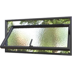 Flush Mount Rectangle Metal Window, 36 x 18" Basement Window Tempered Glass, 360 Rotatable Embedded Hopper Windows House Ventilation Replacement for Bathroom Basement Kitchen Living Room
